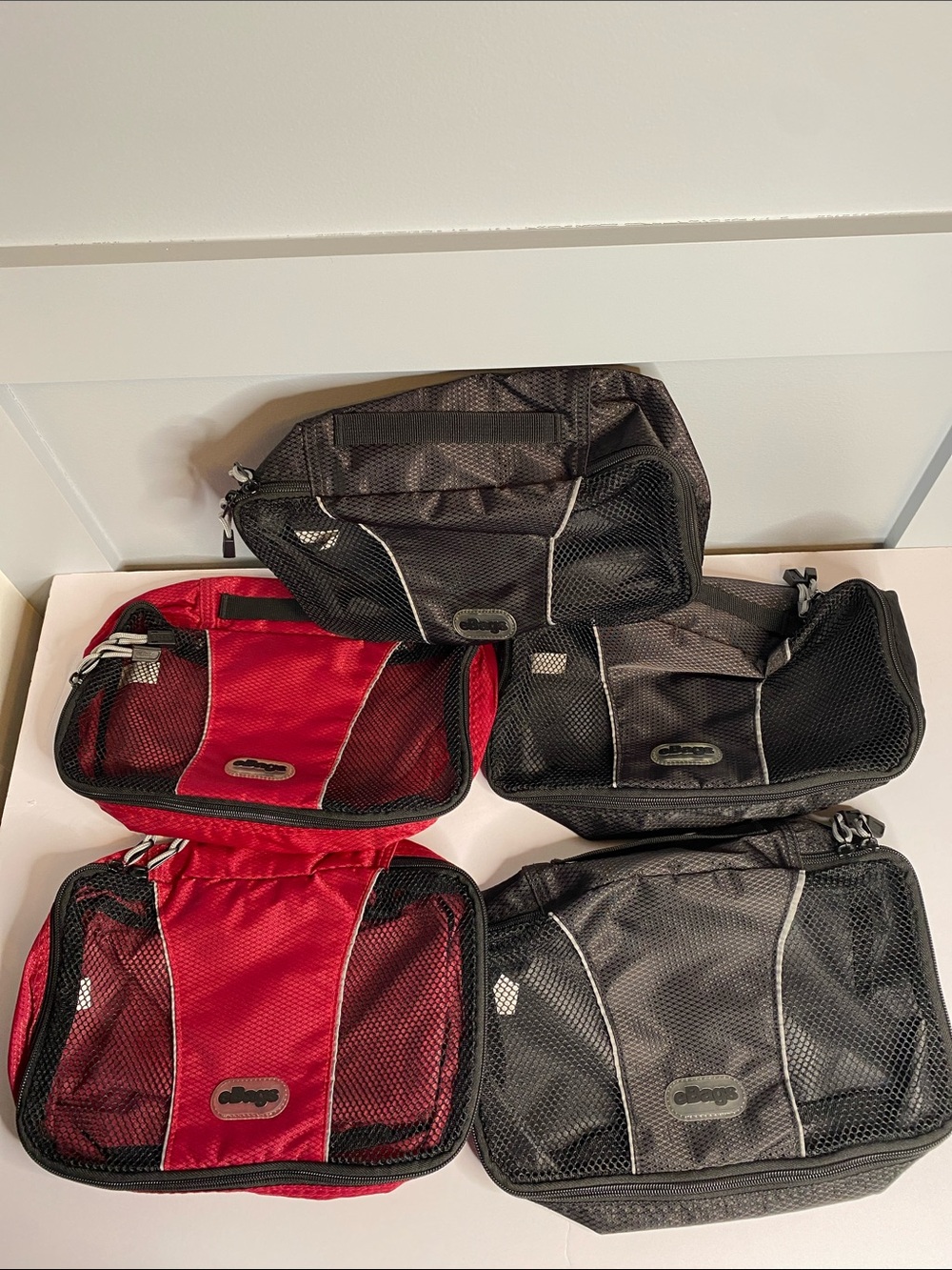 eBags 5 Pieces Packing Cube Set - Black and Red